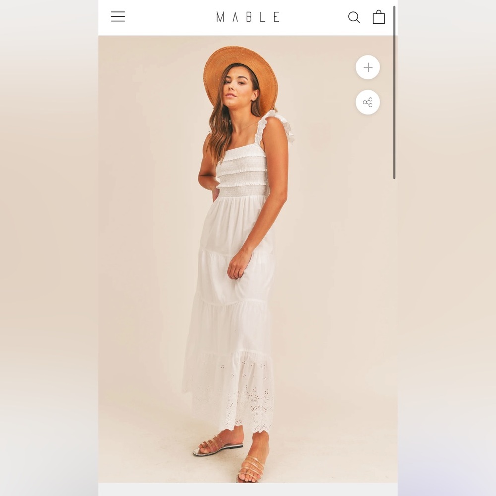 Mable white maxi dress